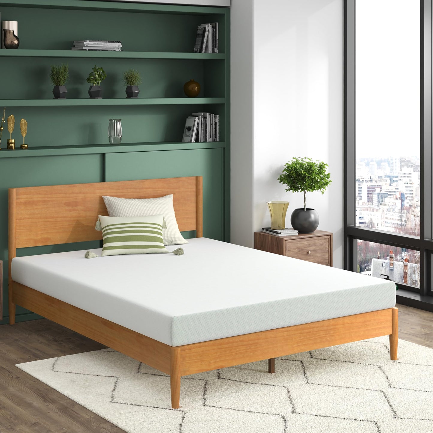 Zinus 6 Inch Green Tea Memory Foam Mattress, Twin, Fiberglass Free, Patented Custom Contour Support, Sturdy Base Foam, CertiPUR-US Certified, Mattress in A Box, White