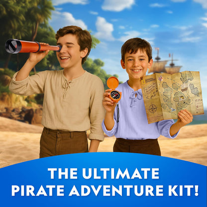 National Geographic Pirate Adventure Kit - Dig for Treasure, Create Pirate Hat & Map | STEM Toys for Kids