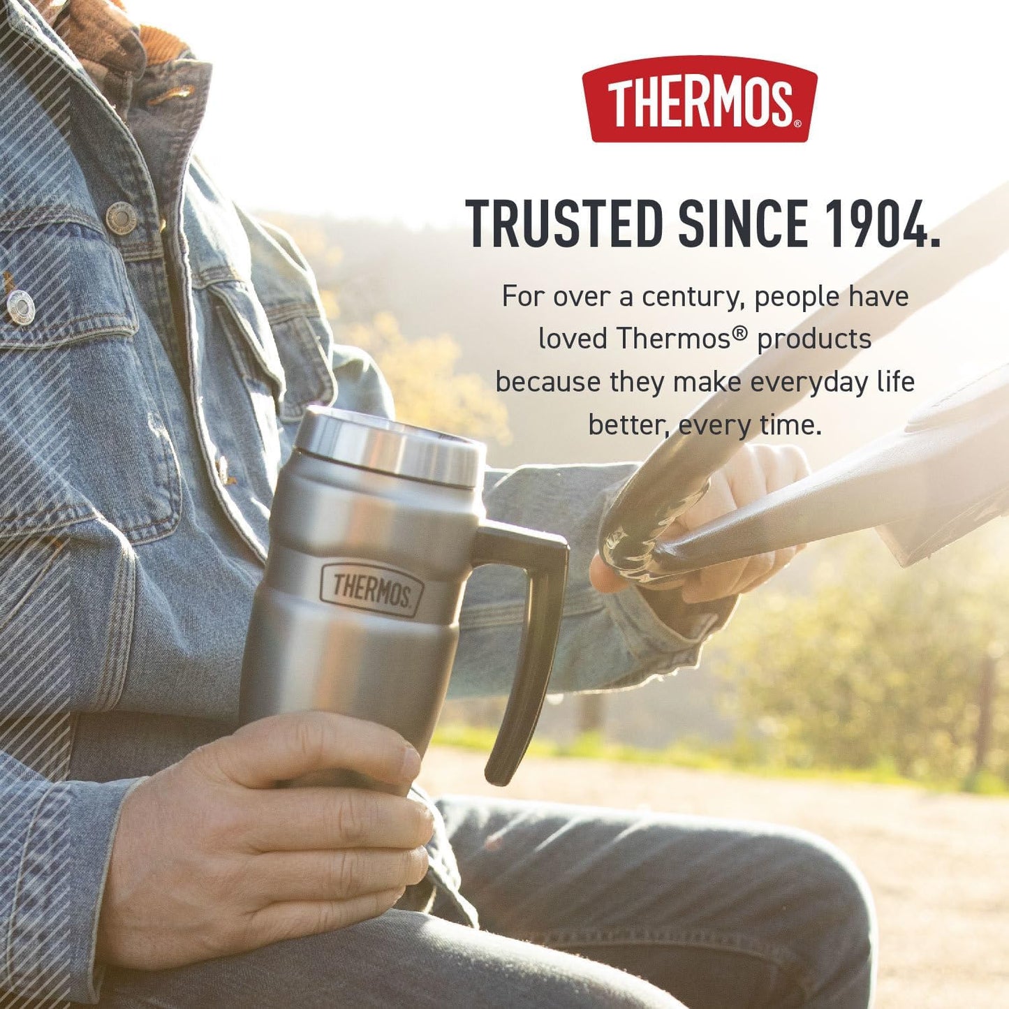 THERMOS Stainless King Travel Mug - 16oz Army Green | Vacuum-Insulated, Leak-Proof & Sweat-Proof Coffee Tumbler