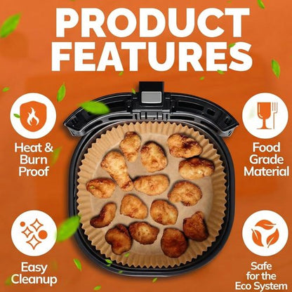 Air Fryer Liners - Disposable Parchment Paper Inserts for 8" Round Baskets | 125 Count