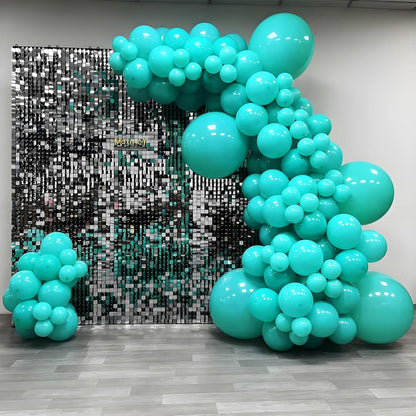 Skiennix Teal Balloon Arch Kit - 120 Pcs Turquoise Balloons in 5, 10, 12, 18 Inch Sizes for Parties