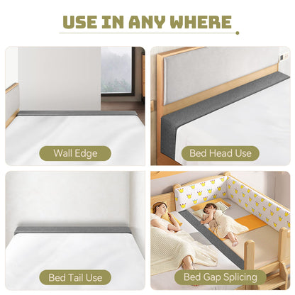 DEEPSHARK Bed Gap Filler for Twin/Twin XL Mattress, High-density 45D Sponge, Removable and Washable Cover, Mattress Extender Filler for Headboard Gap, Bed Space Crack, Wall(39"×4"×6", Twin/Twin XL)