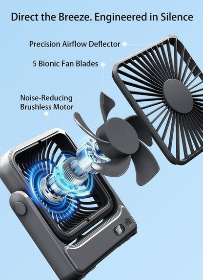 DRIFWIN Magnetic Cruise Approved Fan, 5000mAh Ultra-Slim Travel Fan Rechargeable, 4-Speed, Hook Design, Portable Fan for Cruise Ship Cabin, Bedroom Sleeping, Camping, Travel & Cruise Essentials 2026