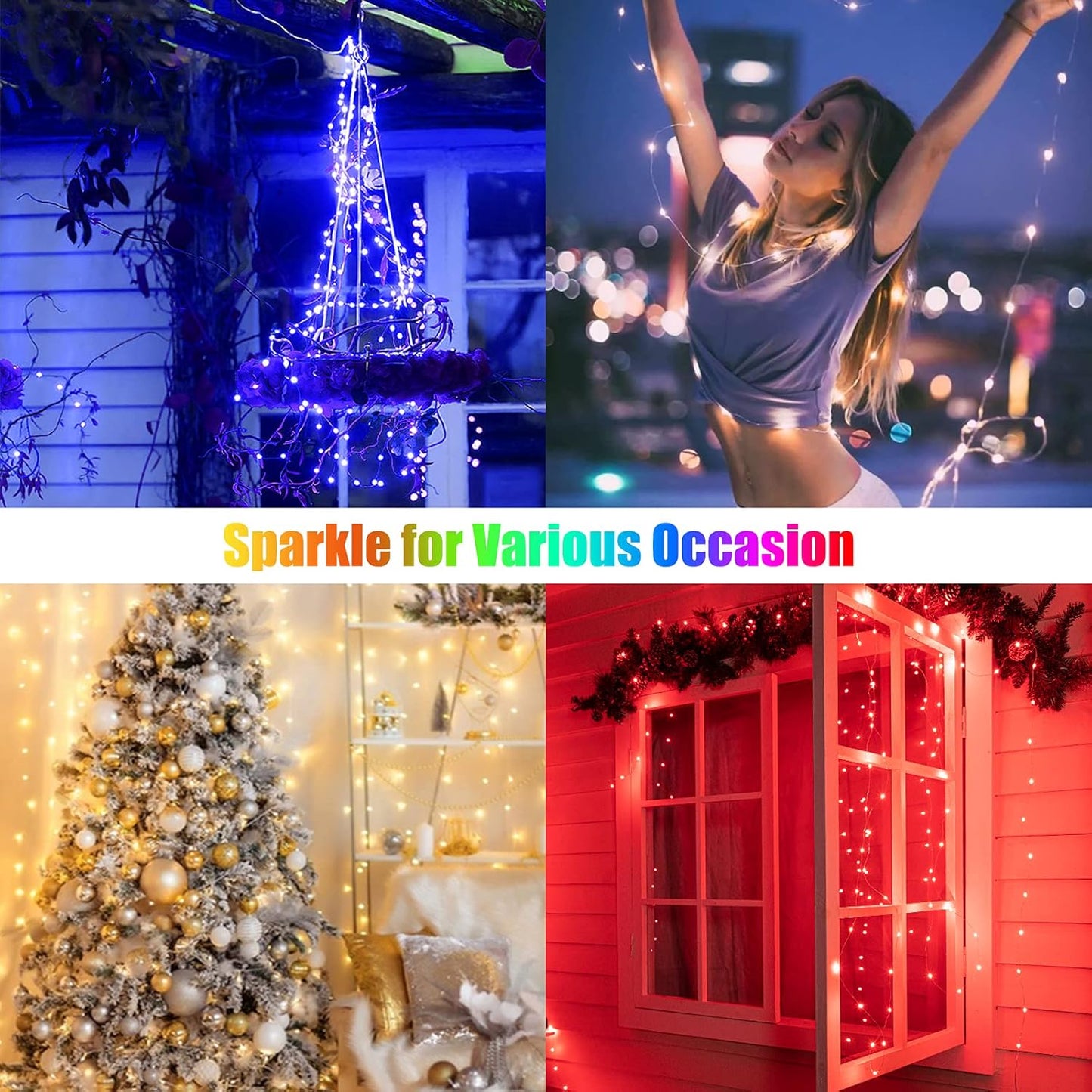 Minetom Color Changing Fairy Lights - 33FT 100 LED String Lights with Remote & 11 Modes for Indoor Use