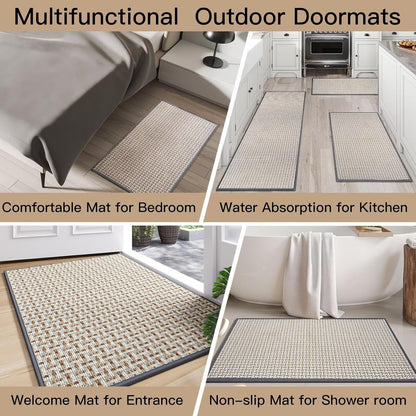 Regine Switzerland Door Mat - Indoor Entrance Dirt Resistant & Absorbent | 17"x30" Gray Non-Slip Design
