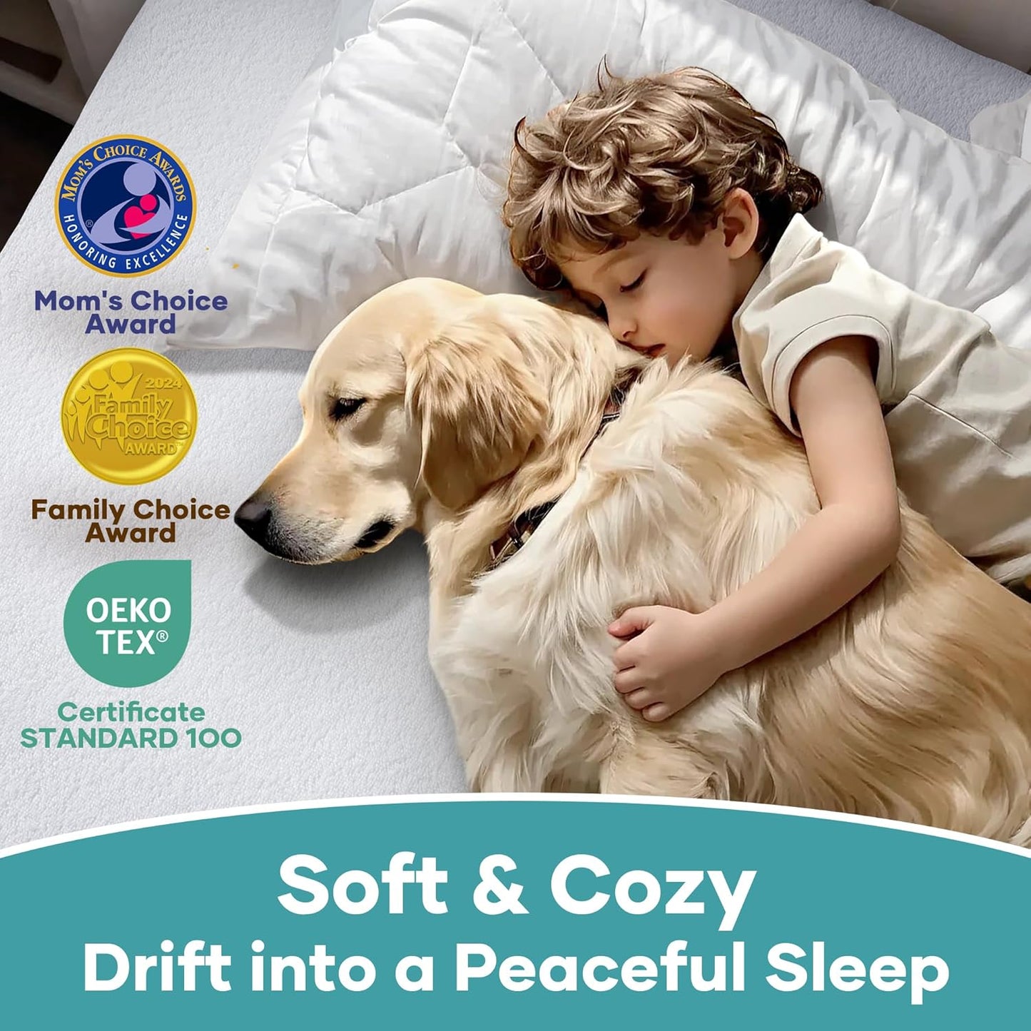 OhGeni Waterproof Mattress Protector - Twin Size Fitted Sheet, Hypoallergenic & Noiseless, 2 Pack