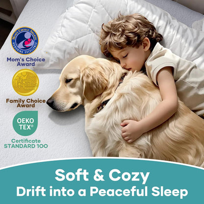 OhGeni Waterproof Mattress Protector - Twin Size Fitted Sheet, Hypoallergenic & Noiseless, 2 Pack