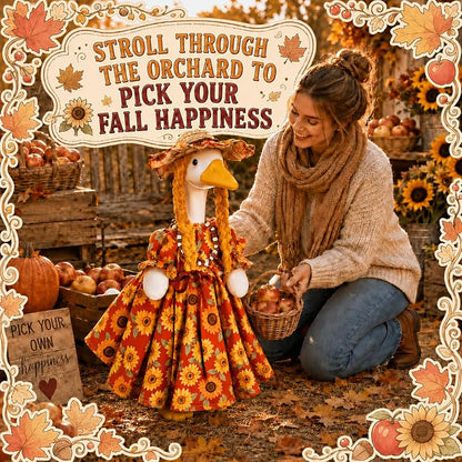 Fall Porch Goose Outfit for 23" Statues - Sunflower Girl Variation