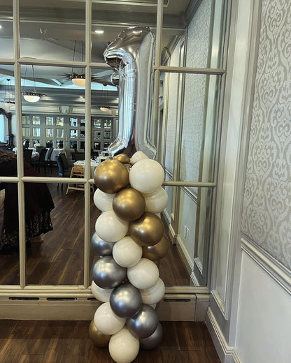 Silver Number 12 Balloon - 40 Inch Giant Foil Balloon for 12th Birthday Party Decorations