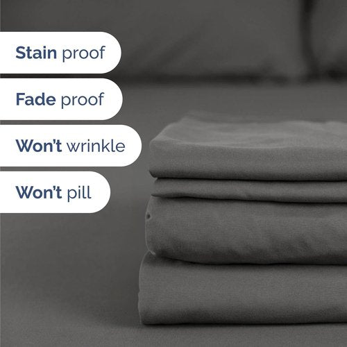 Hotel Luxury Twin Size 3-Piece Sheet Set - Comfy, Breathable & Cooling Bed Sheets - Ultra-Soft, Deep Pockets, Wrinkle-Free - Oeko-Tex Certified - Charcoal