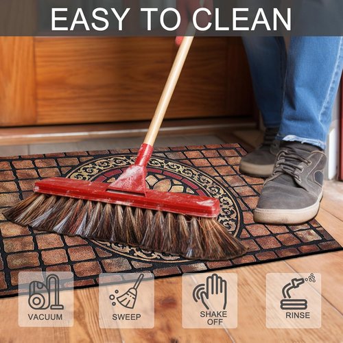 CHICHIC Large Rectangle Entrance Door Mat - Heavy Duty Non-Slip Welcome Rug | 24 x 36 Inch for High Traffic Areas
