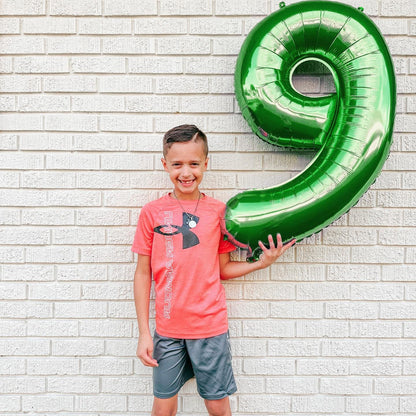 Number 9 Foil Balloon - Dark Green 40 Inch | Giant 9th Birthday Party Decorations
