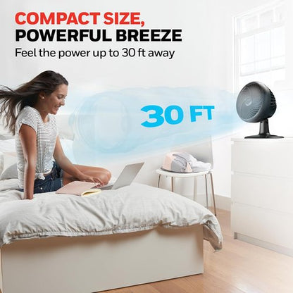 Honeywell Turbo Force Oscillating Table Fan - 3-Speed Air Circulator for Bedroom, Black, HT-906