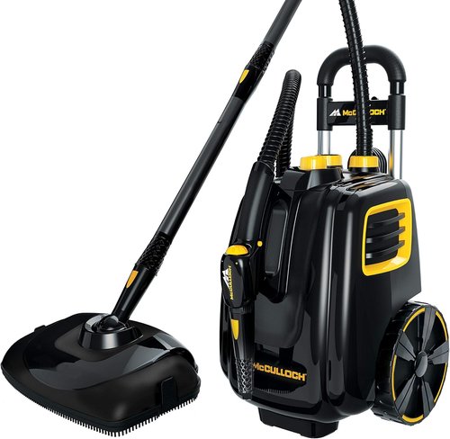 McCulloch MC1385 Deluxe Canister Steam Cleaner - 23 Accessories & Replacement Mop Pads (2-Pack)