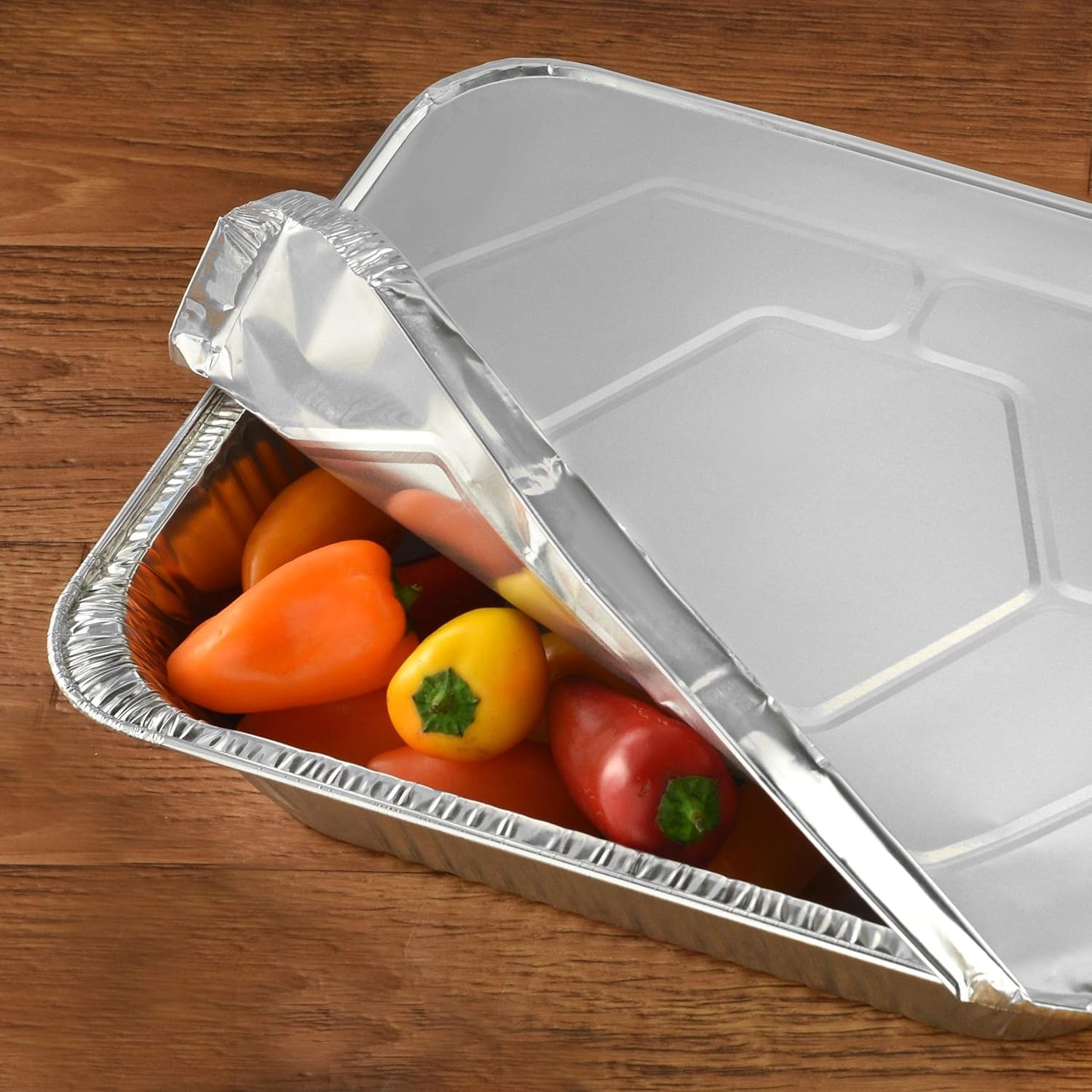 NYHI 9x13 Aluminum Pans With Lids - Disposable Half Size Foil Pans for Catering & Baking | 10 Pack