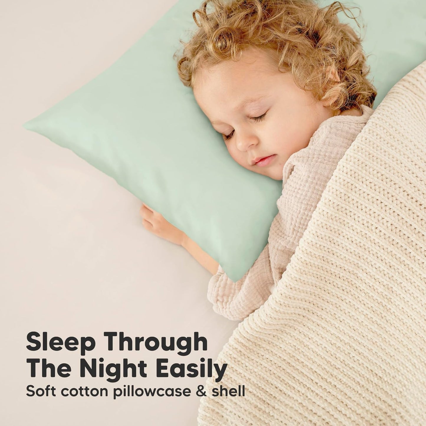 My Little Dreamy Toddler Pillow - Organic Cotton Travel Bed Pillow with Soft Pillowcase | 13x18, Machine Washable, French Gray, Ideal for Ages 2-5
