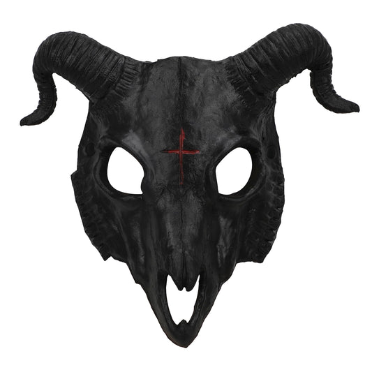 RONGXG Goat Mask Halloween Sheep Skull Mask Carnival Party PU Animal Mask Horn Head Mask Cosplay Party Fancy Dress Prop Mask