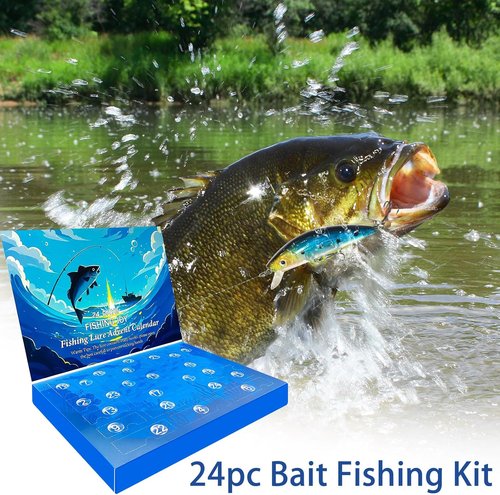 Fishing Advent Calendar 2025 by [Brand Name] - 24 Days of Fishing Lures & Tackle Set | Perfect Xmas Gift for Men & Teens