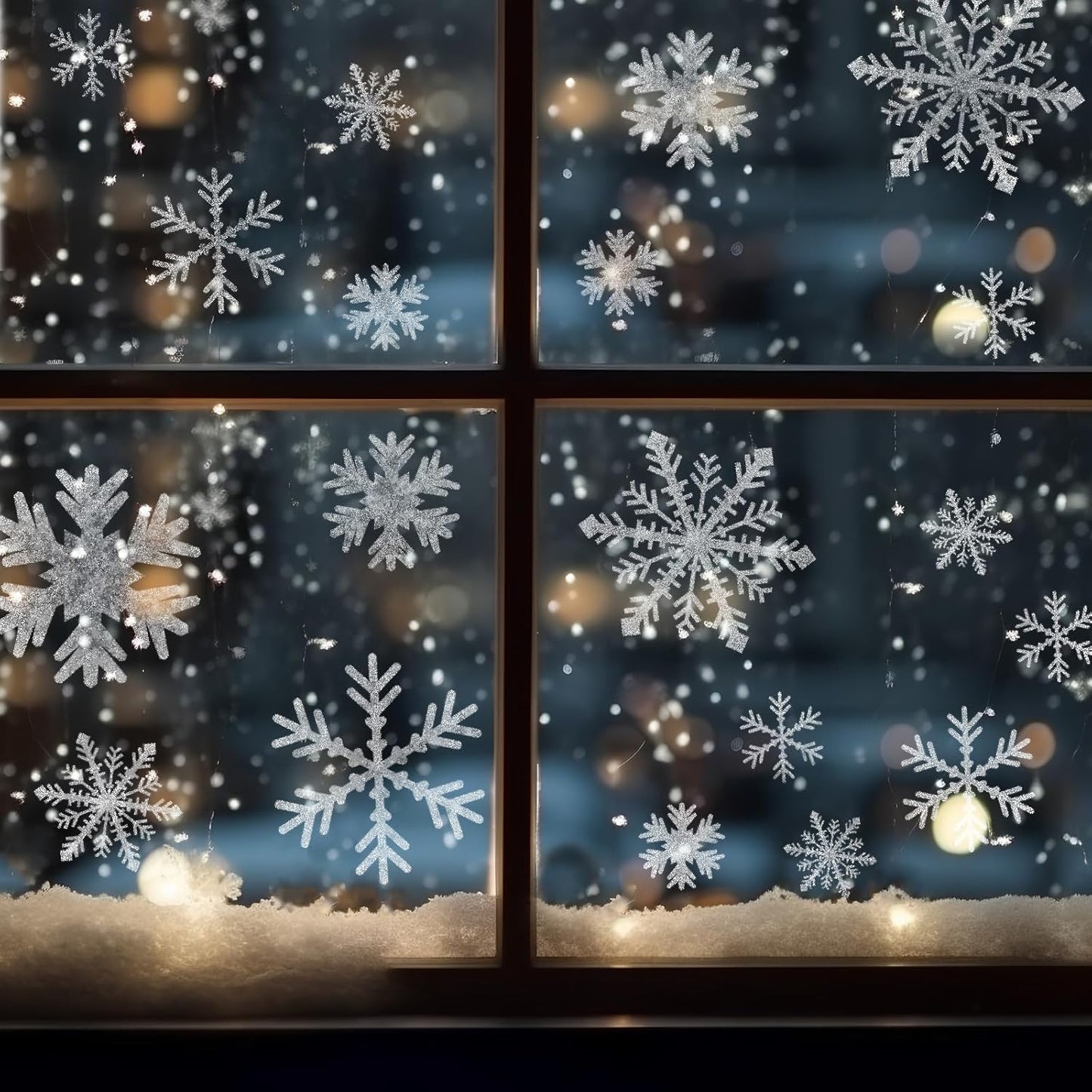 Weysat Winter Snowflake Stencils - 3 Pcs Reusable for Crafting on Glass, Wood, Fabric & More