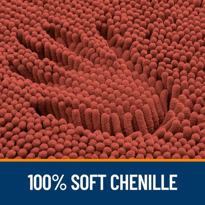 OLANLY Bathroom Rugs 40x32, Extra Soft Absorbent Chenille Bath Rugs, Rubber Backing Quick Dry, Machine Washable Bath Mats for Bathroom Floor, Tub and Shower, Home Decor Accessories, Rustic Terracotta