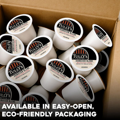 Tully's Coffee Hawaiian Blend K-Cup Pods - Medium Roast, 72 Count | Perfect for Keurig Machines