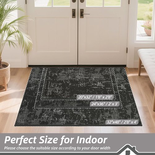 BEQHAUSE Dirt Trapper Door Mat - Non-Slip, Washable, Stain Resistant | 20" x 32", Dark Grey