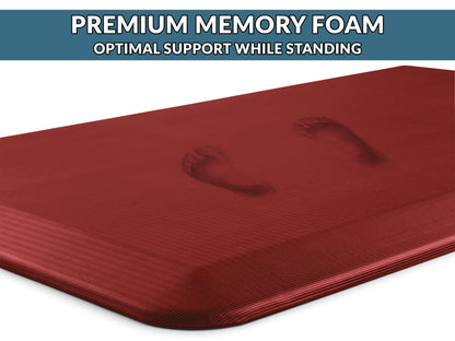 ComfiLife Anti Fatigue Floor Mat – 3/4 Inch Thick Perfect Kitchen Mat, Standing Desk Mat – Comfort at Home, Office, Garage – Durable – Stain Resistant – Non-Slip Bottom (20" x 32", Red)