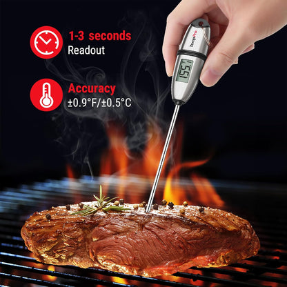 TempPro Digital Food Thermometer - Super Long Probe for Cooking, Baking, and BBQ | Ideal for Meat & Sourdough