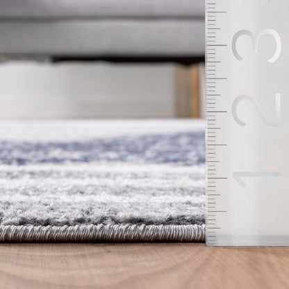 nuLOOM Thomas Paul Starfish and Striped Runner Rug, 2' 6" x 10', Grey