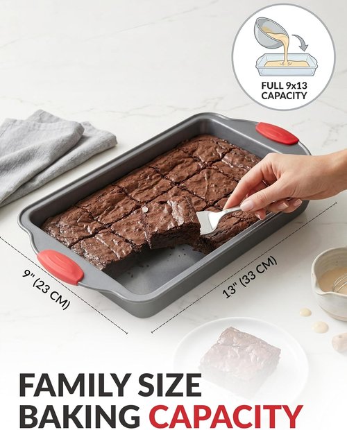 Boxiki Kitchen Non-Stick 9x13 Rectangular Cake Pan - Durable & Non-Toxic Baking Pan for Oven Delights