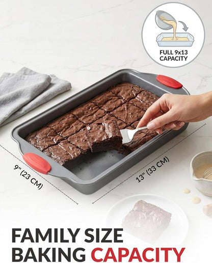 Boxiki Kitchen Non-Stick 9x13 Rectangular Cake Pan - Durable & Non-Toxic Baking Pan for Oven Delights