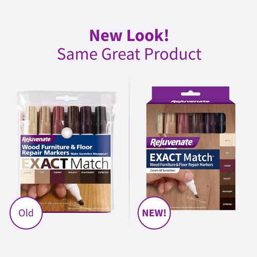 Rejuvenate Exact Match Wood Furniture & Floor Repair Markers, 6 Count, Brown Markers Cover All Scratches, Scuffs And Damage To Wood Furniture And Flooring