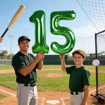 Skiennix 40-Inch Dark Green Number 15 Balloons - Perfect for 15th Birthday & Anniversary Celebrations