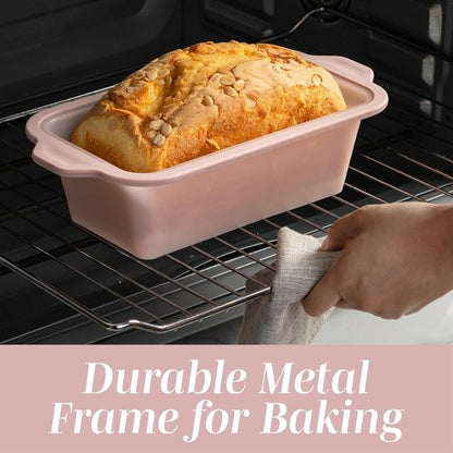 COOK WITH COLOR 17-Piece Silicone Baking Pan Set - Non-Stick Muffin Pans with Sturdy Metal Frame & Easy Clean