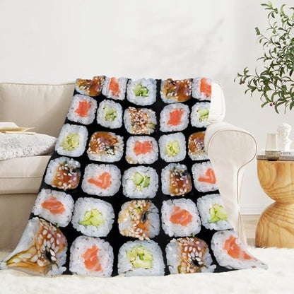 Darani Food Sushi Blanket Super Soft Funny Throw Blanket Warm and Lightweight Soft Flannel Blankets 80x60 Large for Adult Bed Blanket