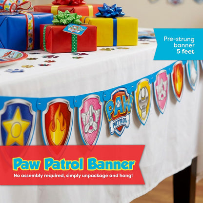 Paw Patrol Tablecloth & Birthday Banner Set - Officially Licensed Party Decorations