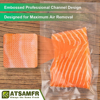 Skiennix Vacuum Sealer Bags - Heavy Duty BPA-Free Rolls for Storage & Sous Vide | 6 Pack (8"x20' & 11"x20')