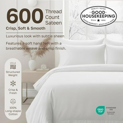 California Design Den Luxuriously Soft 600 Thread Count Cotton Pillowcase Set - Seafoam, Fits Standard & Queen Pillows