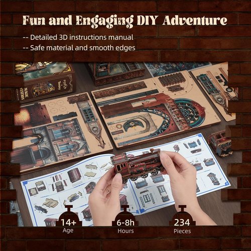 FUNPOLA LED 3D Puzzle - Interactive Magic Station Book Nook Kit | DIY Miniature Decor for Bookshelves