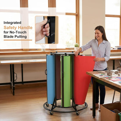Skiennix Paper Roll Dispenser Rack - Heavy Duty Mobile Steel Holder for Up to 36" Rolls | Ideal for Crafts, Gifts & Art