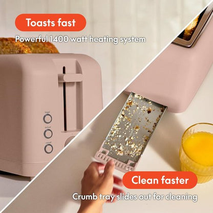 Bella 4-Slice Slim Toaster - 6 Shade Settings, Reheat & Cancel Functions | Fits Sourdough, 10” Long Slot, Blossom Color