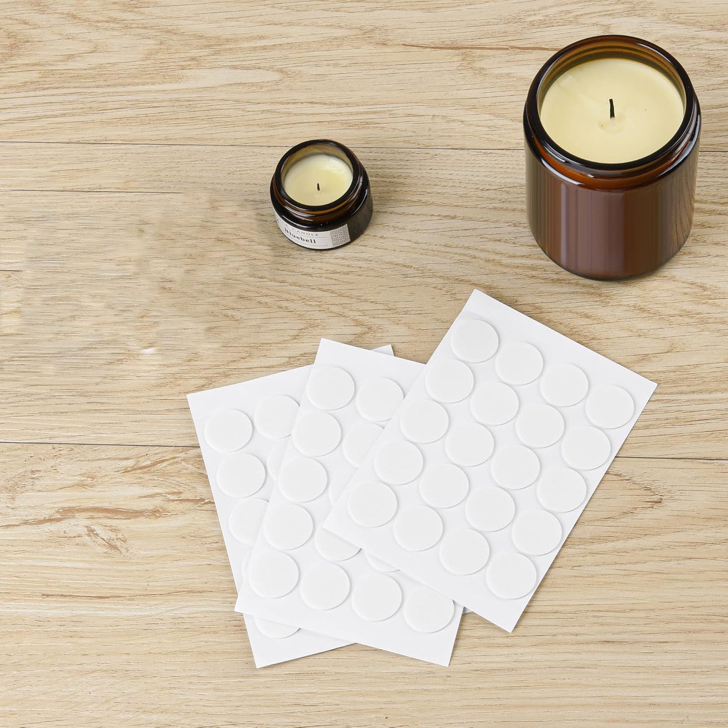 Skiennix Candle Wick Stickers - Heat-Resistant Double-Sided Adhesive for Candle Making | 200 PCS