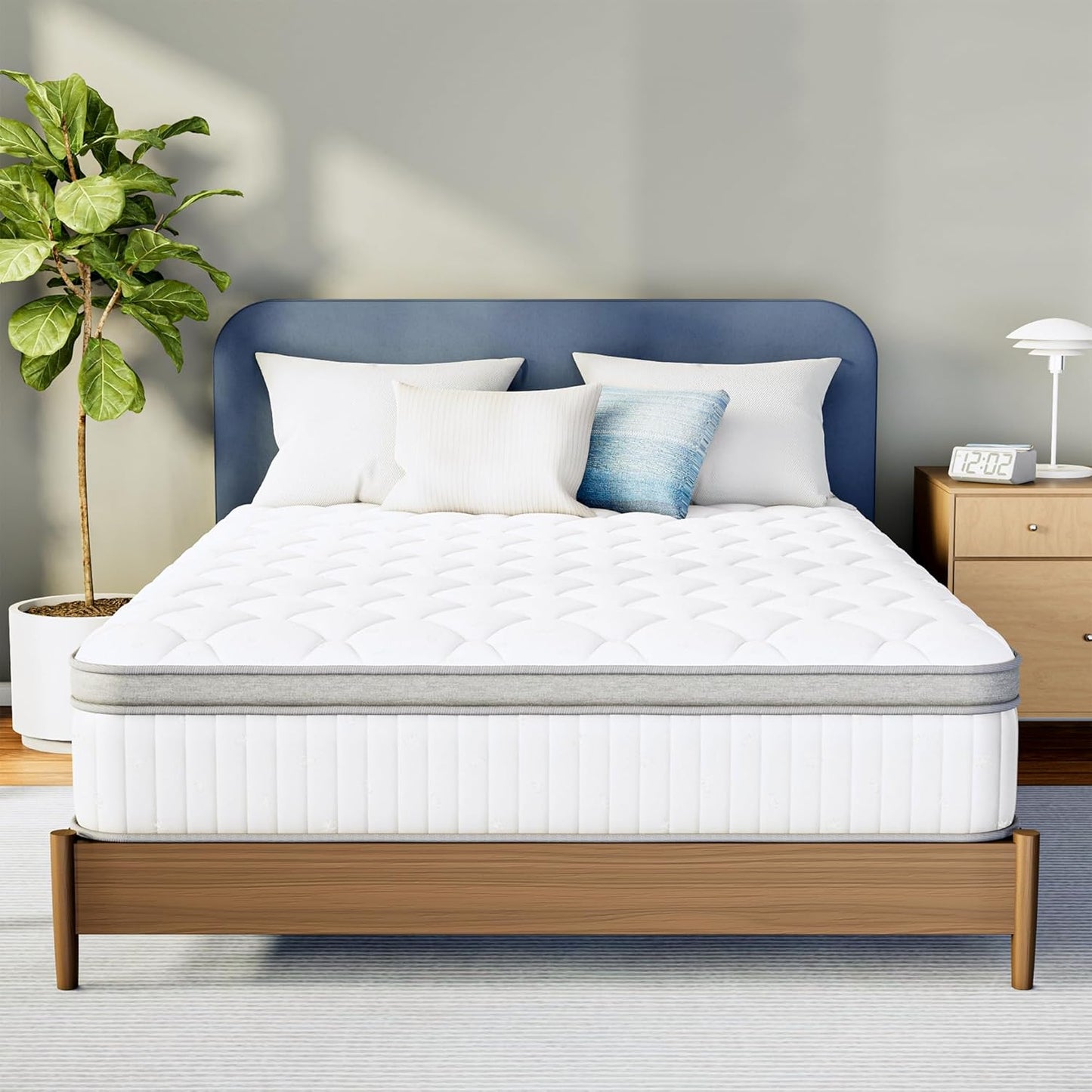 Neo Sleep Queen Size Mattress - 10 Inch Hybrid Comfort with Cooling Gel Memory Foam & Pocket Springs