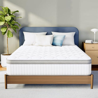Neo Sleep Queen Size Mattress, 12 Inch Hybrid Comfort & Supportive Mattress in a Box, Cooling Gel Memory Foam and Pocket Springs with Pressure Relief, CertiPUR-US Certified, Medium Firm