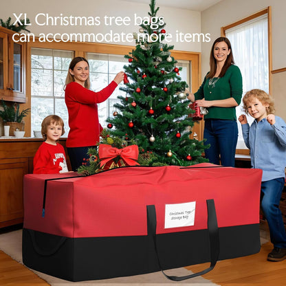 Skiennix Christmas Tree Storage Bag - Heavy Duty 600D Oxford Material for Up to 10 Ft Trees | Dampproof with Durable Handles & Dual Zipper