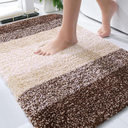 OLANLY Bathroom Rug Mat - Extra Soft Microfiber, Non-Slip Plush Shaggy Design | 30x20 Inches, Brown