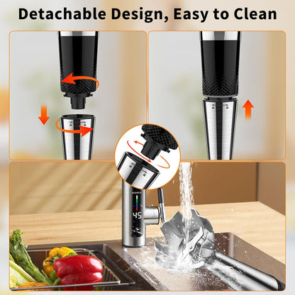 Skiennix Immersion Blender - 21-Speed Handheld Stick Blender with Adjustable Angle & Stainless Steel Blade for Smoothies, Soups, and Baby Food