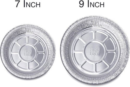 Fig & Leaf Premium 9-Inch Round Foil Pans - Heavy Duty Disposable Aluminum with Plastic Dome Lids | 45 Pack