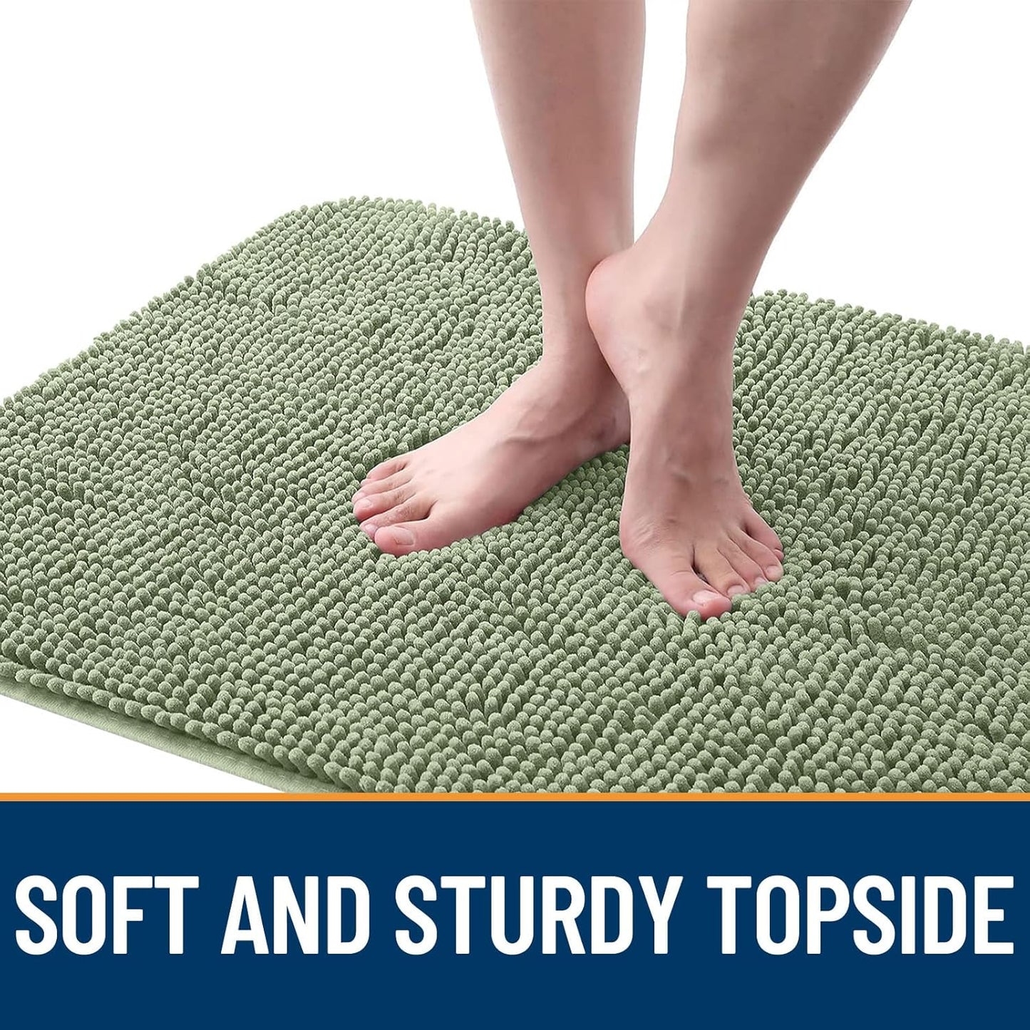 OLANLY Dog Door Mat - Absorbent Non-Slip Mud Mat for Indoor Use | 35x24 Inches, Sage Green