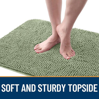 OLANLY Dog Door Mat for Muddy Paws 50x30, Absorbs Moisture and Dirt, Absorbent Non-Slip Washable Doormat, Quick Dry Chenille Mud Mat, Entry Indoor Entryway Carpet for Inside Floor, Sage Green